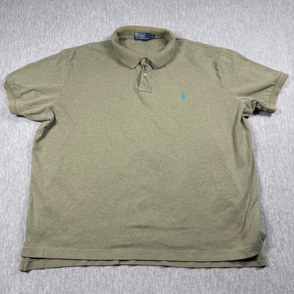 Polo by Ralph Lauren‎ Shirt Mens XL Green Polo Short Sleeve Cotton Embroidered